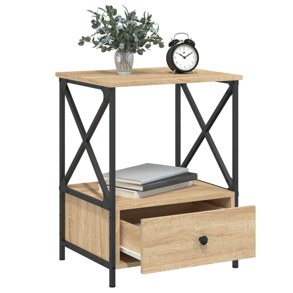 Bedside Table Sonoma Oak 50x41x65 cm Engineered Wood