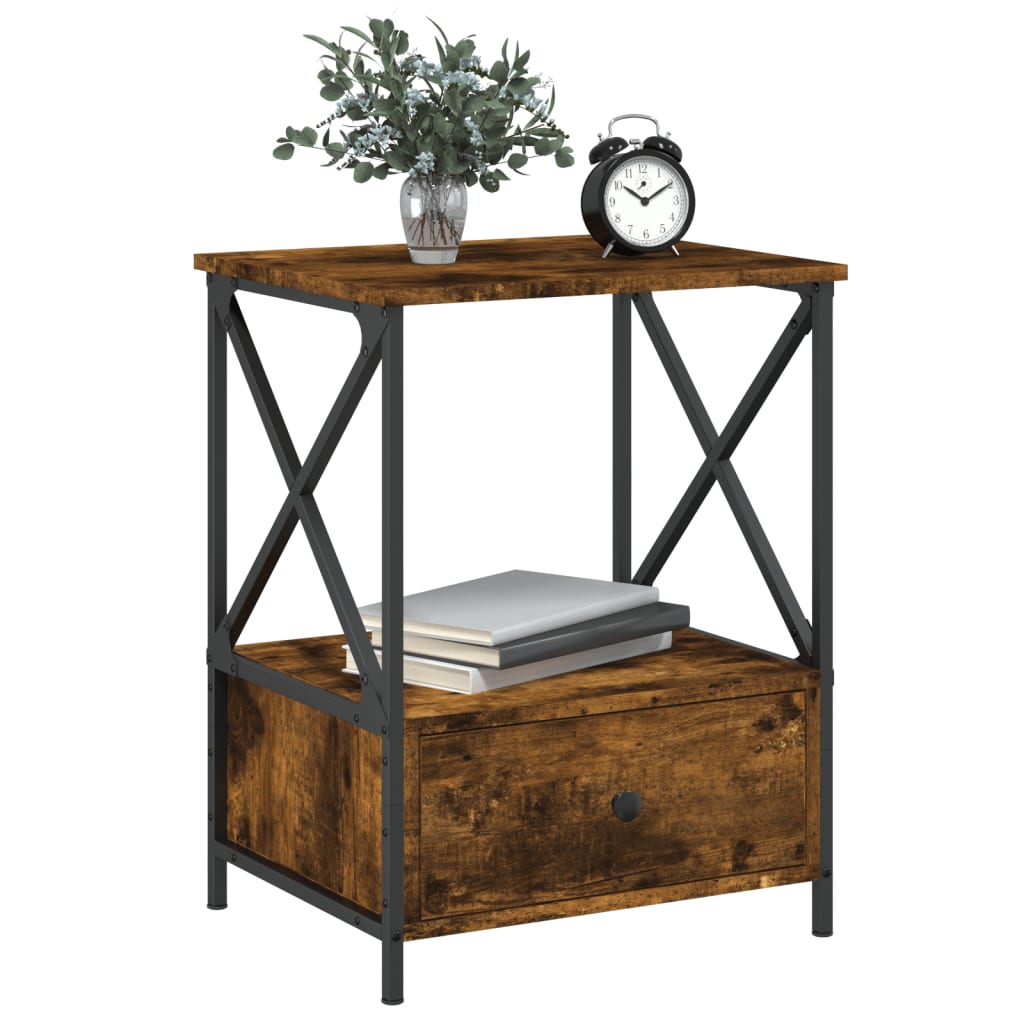 Bedside Tables 2 pcs Smoked Oak 50x41x65 cm Engineered Wood