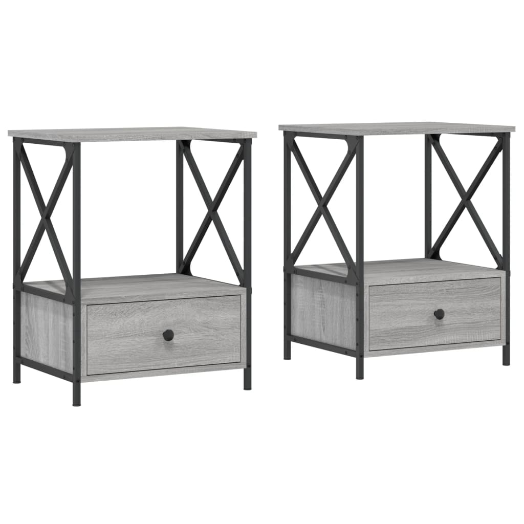 Bedside Tables 2 pcs Grey Sonoma 50x41x65 cm Engineered Wood