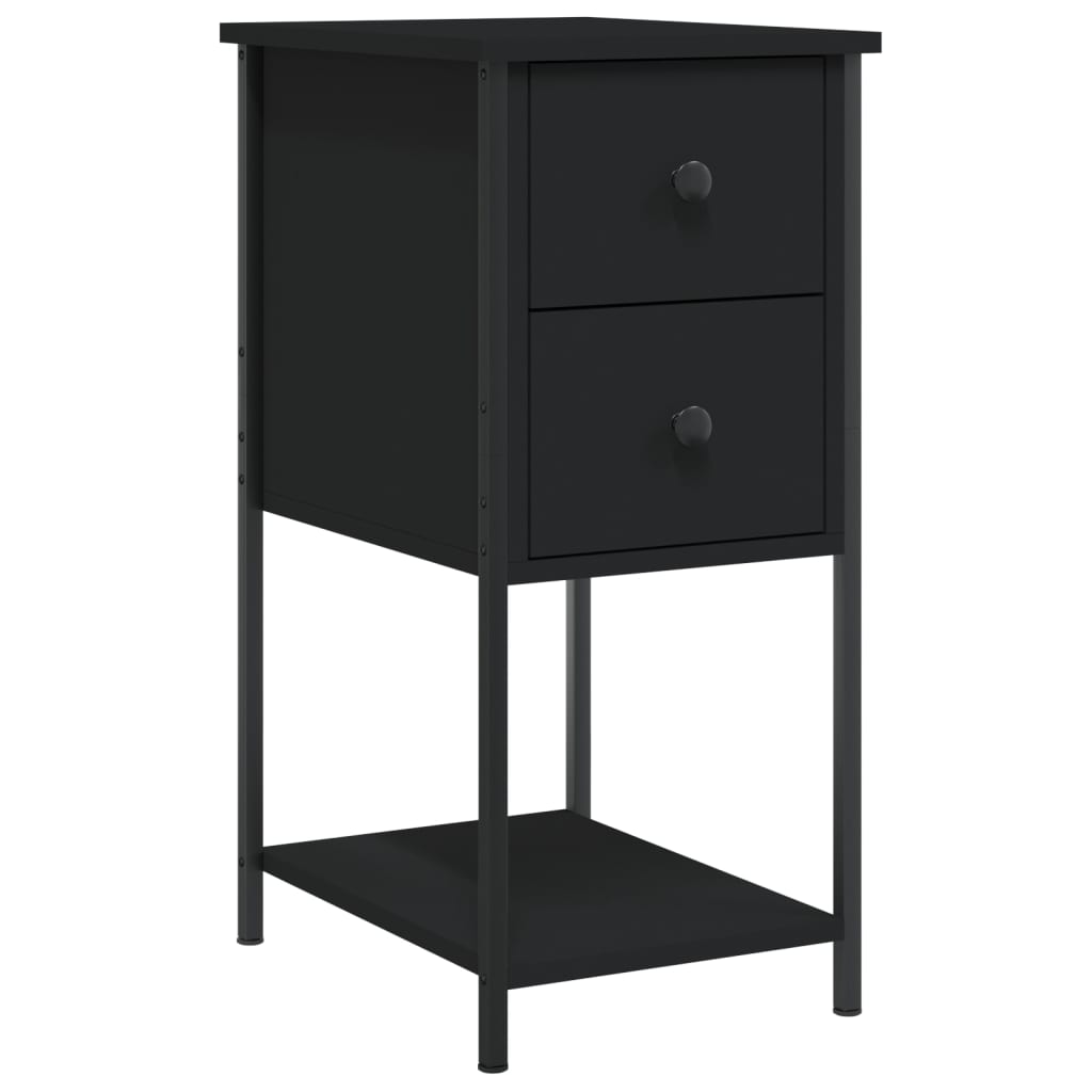 Bedside Cabinets 2 pcs Black 32x42x70 cm Engineered Wood