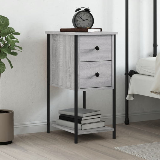 Bedside Cabinet Grey Sonoma 32x42x70 cm Engineered Wood