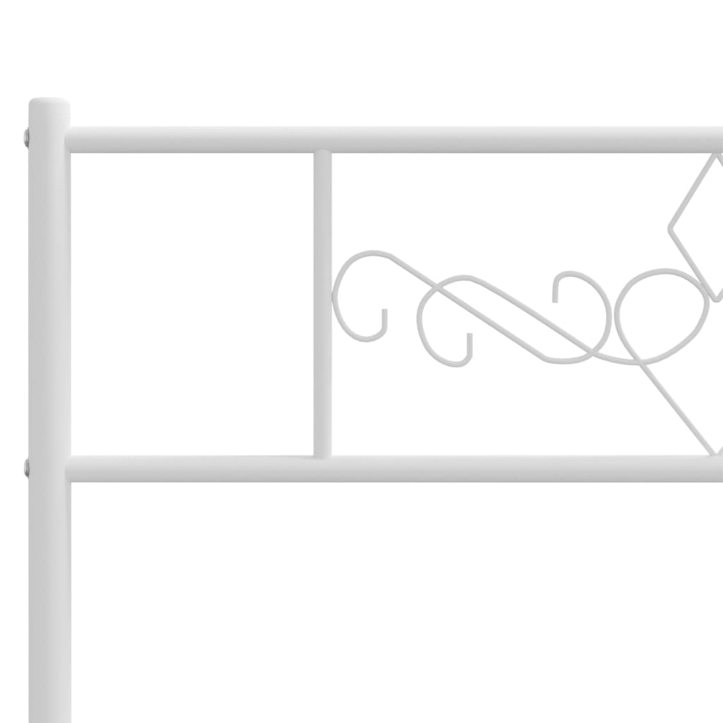 Metal Bed Frame with Headboard White 92x187 cm Single Size