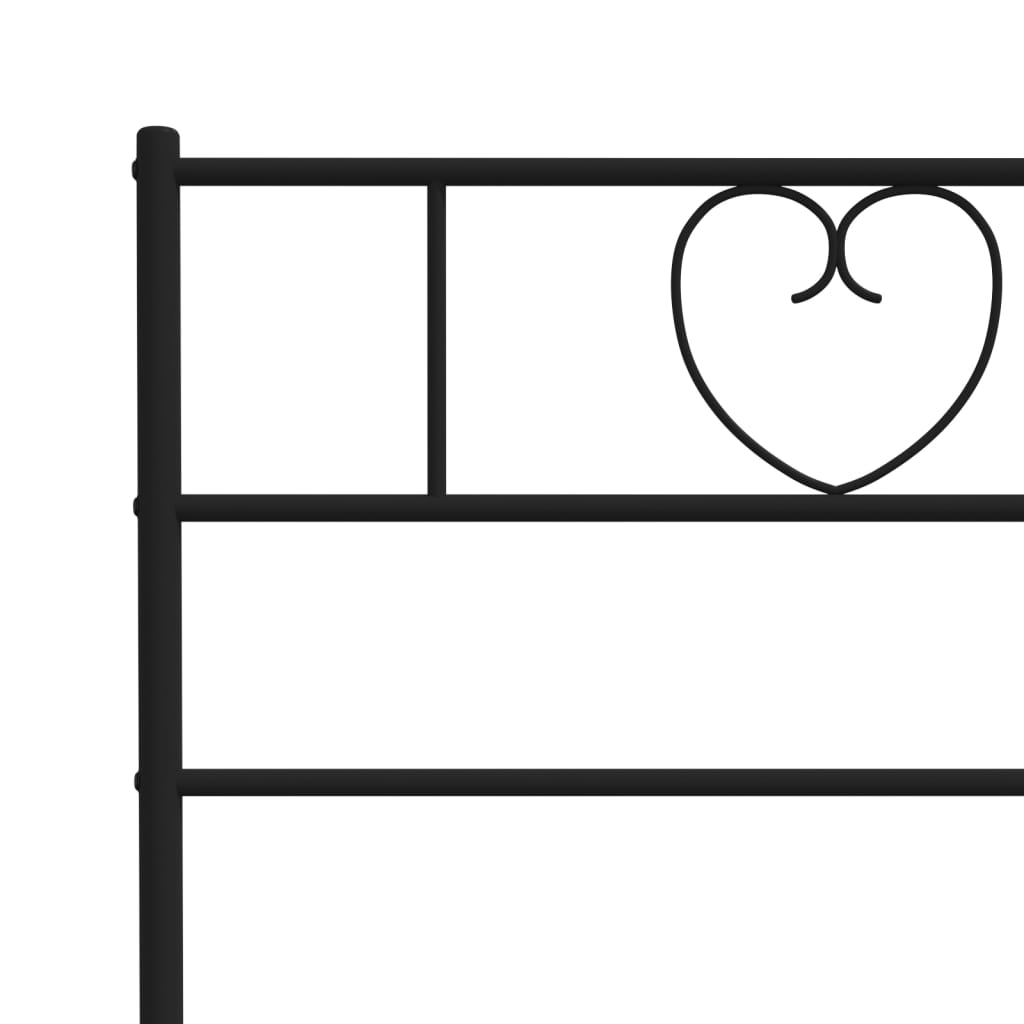 Metal Bed Frame with Headboard Black 92x187 cm Single Size