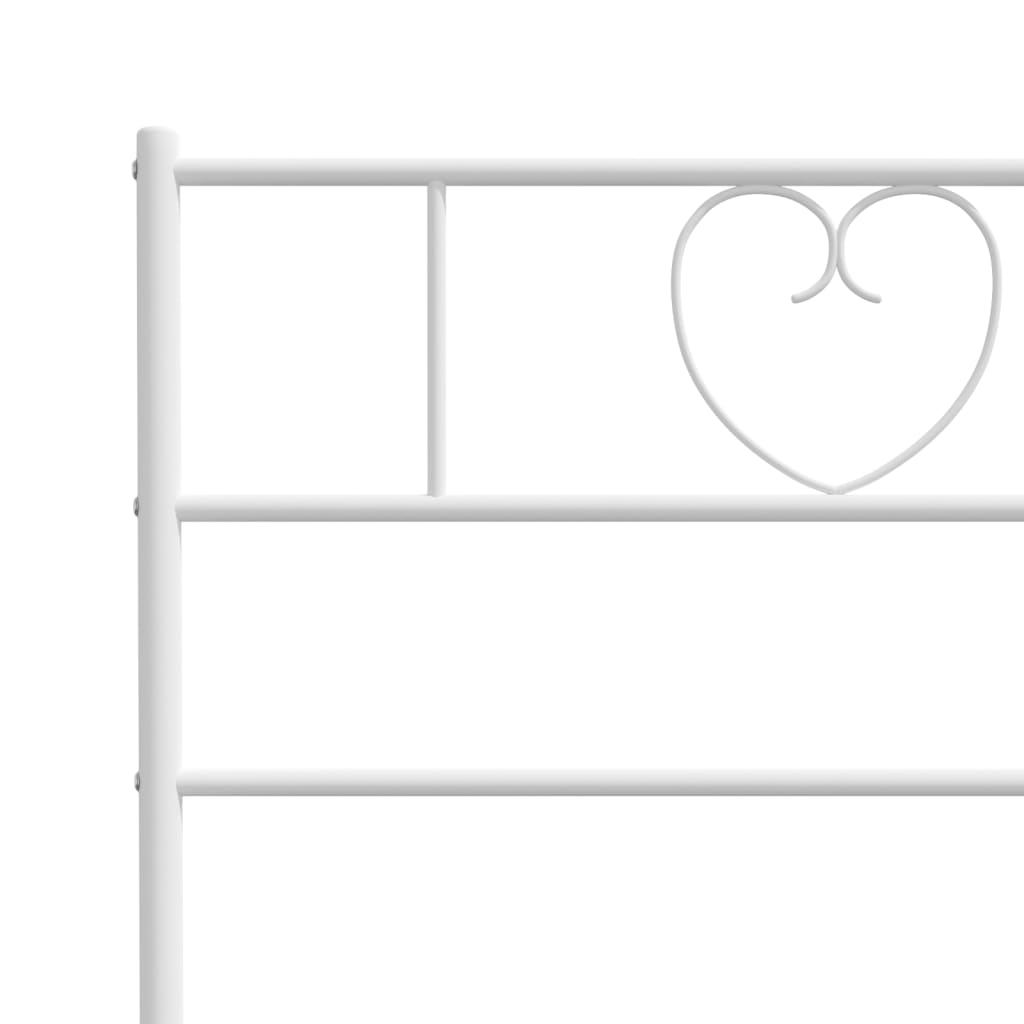 Metal Bed Frame with Headboard and Footboard White 92x187 cm Single Size