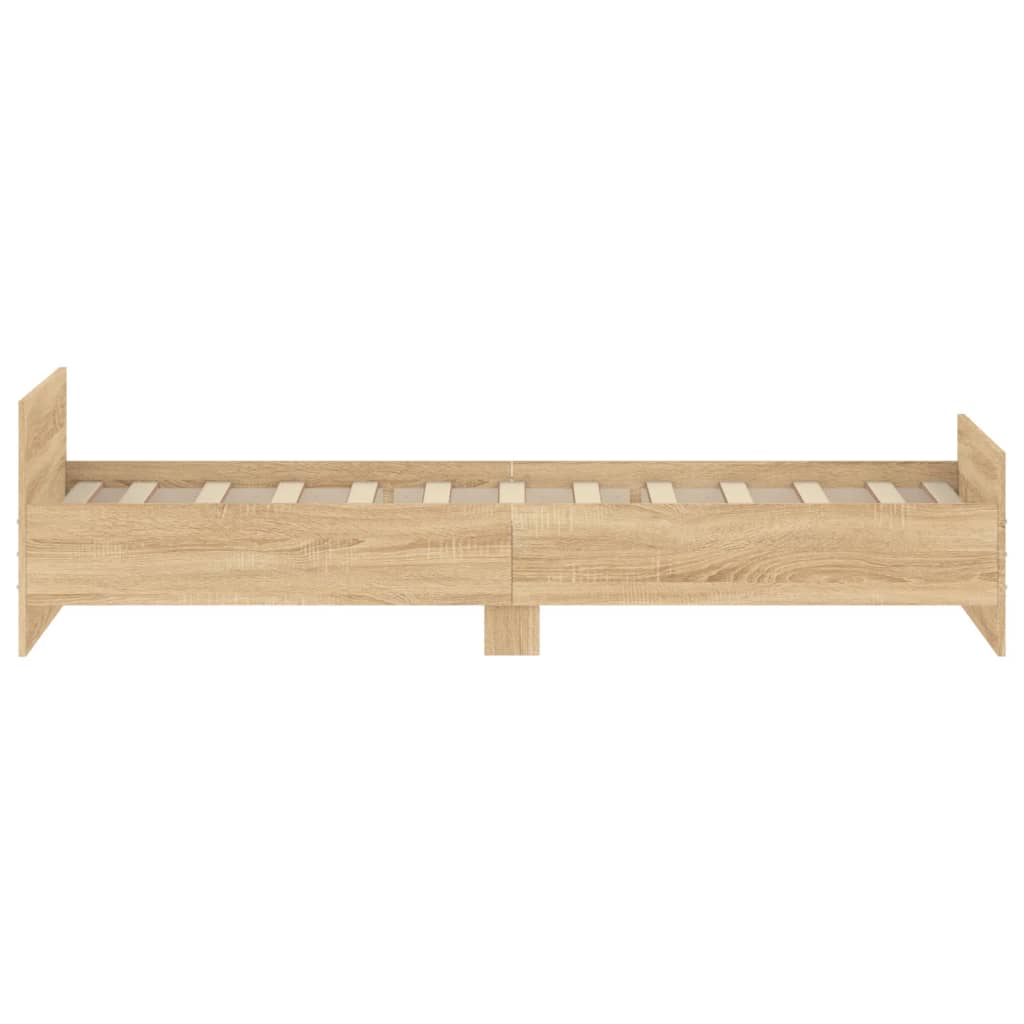 Bed Frame Sonoma Oak 92x187 cm Single Size Engineered Wood