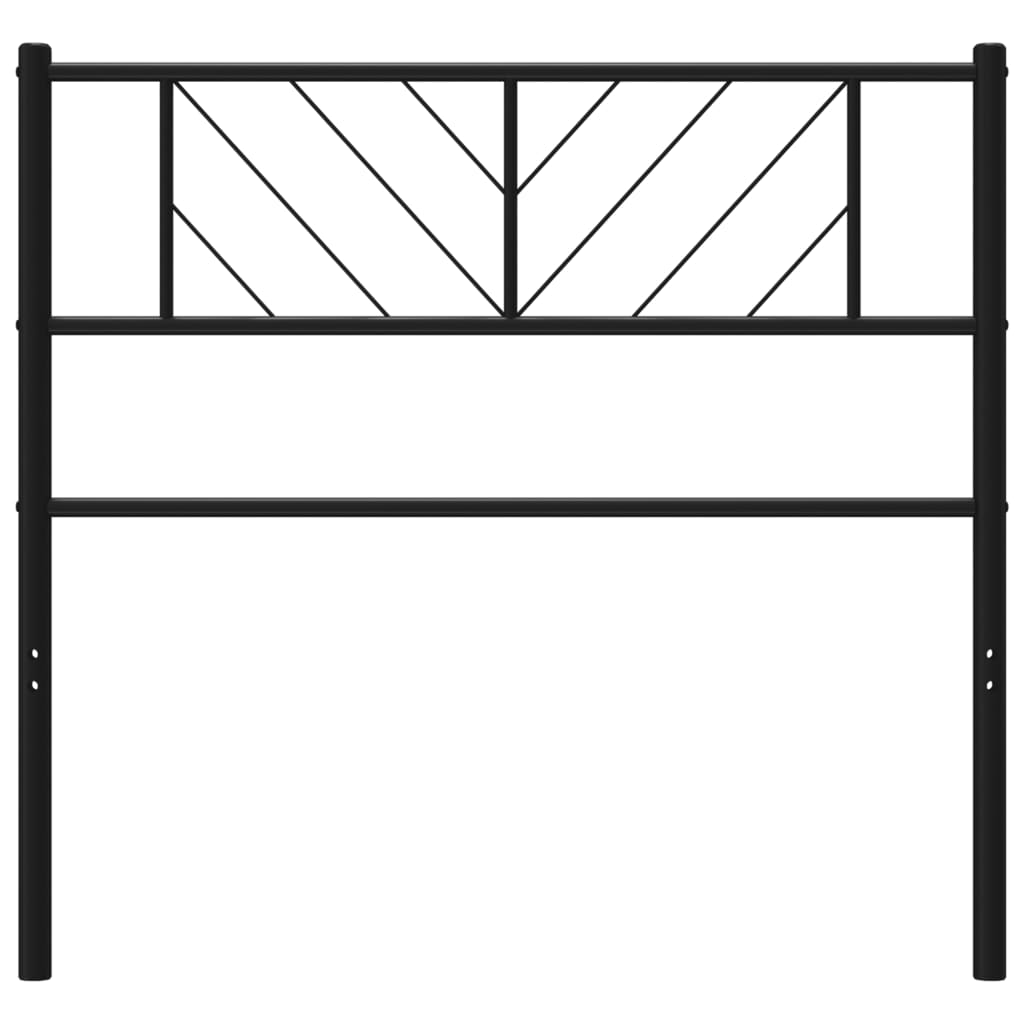 Metal Headboard Black 90 cm