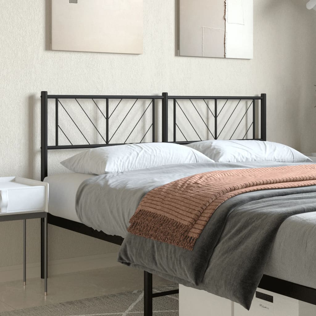 Metal Headboard Black 137 cm