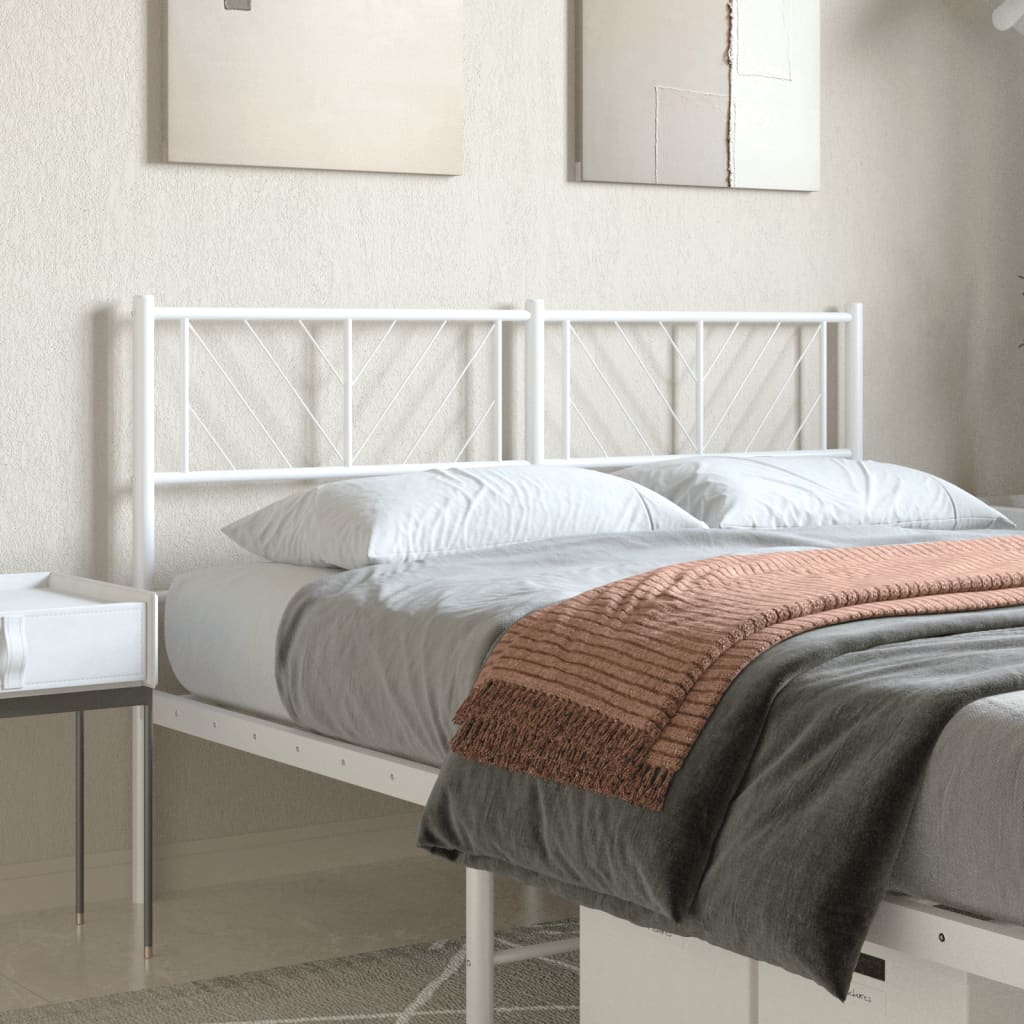 Metal Headboard White 142x90 cm