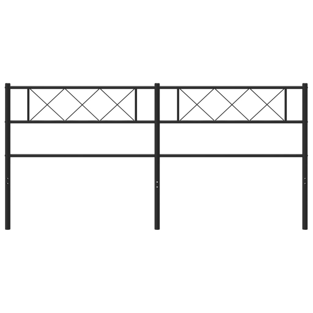 Metal Headboard Black 183 cm