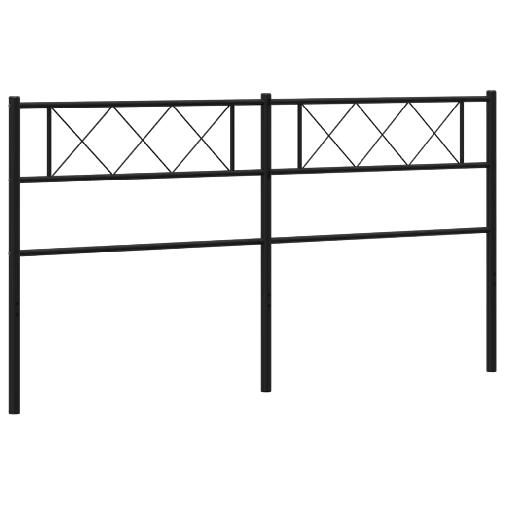 Metal Headboard Black 183 cm