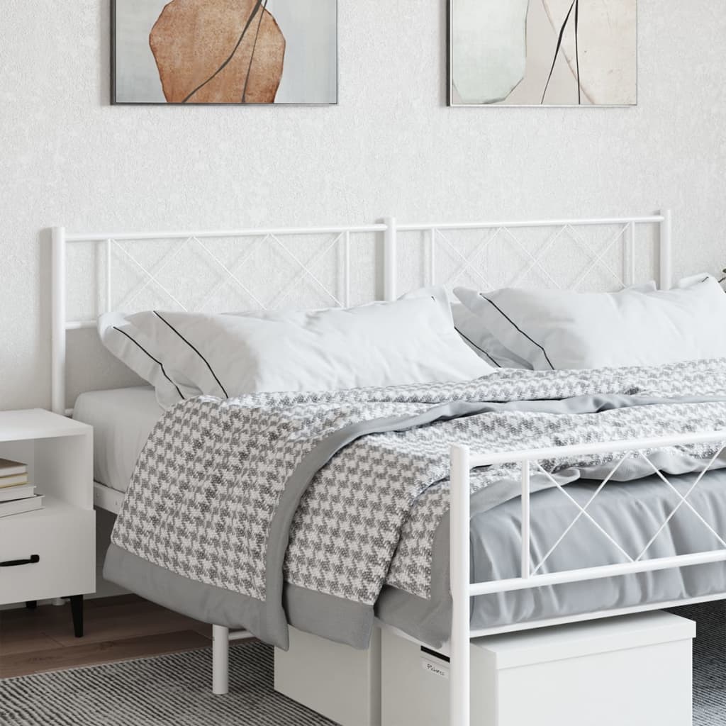 Metal Headboard White 183 cm