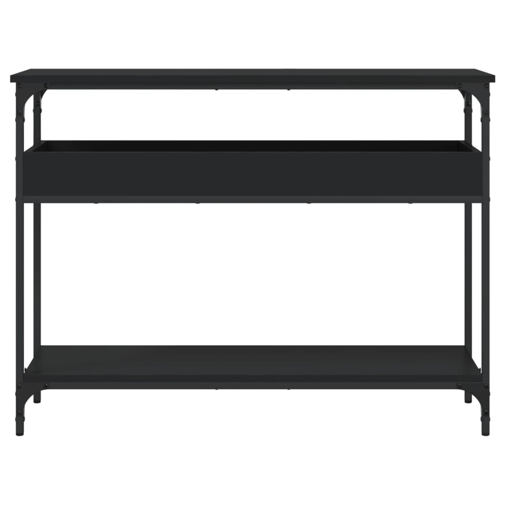 Console Table with Shelf Black 100x29x75cm Engineered Wood