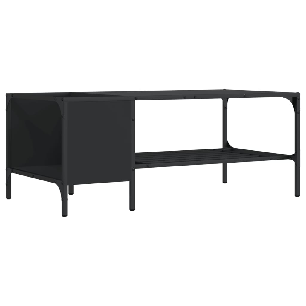 Coffee Table with Rack Black 100x51x40 cm Engineered Wood