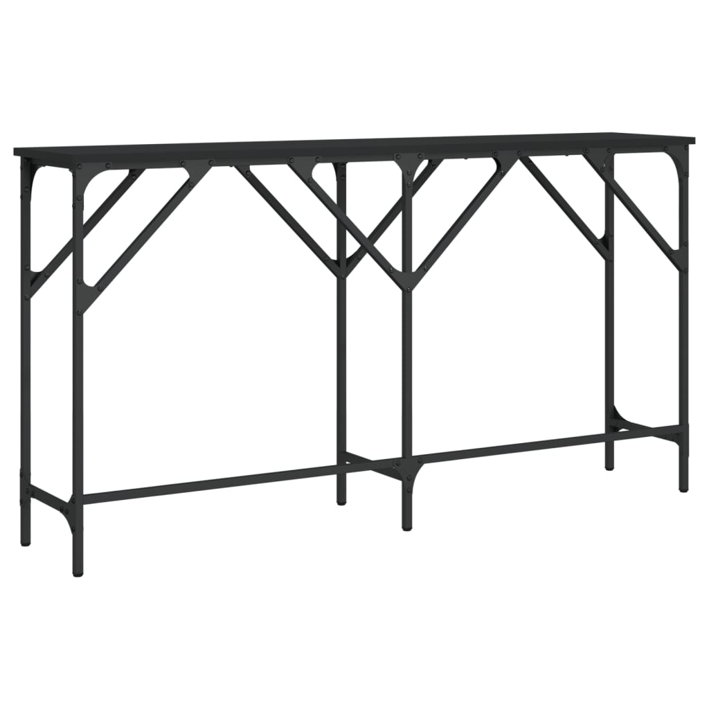 Console Table Black 140x29x75 cm Engineered Wood