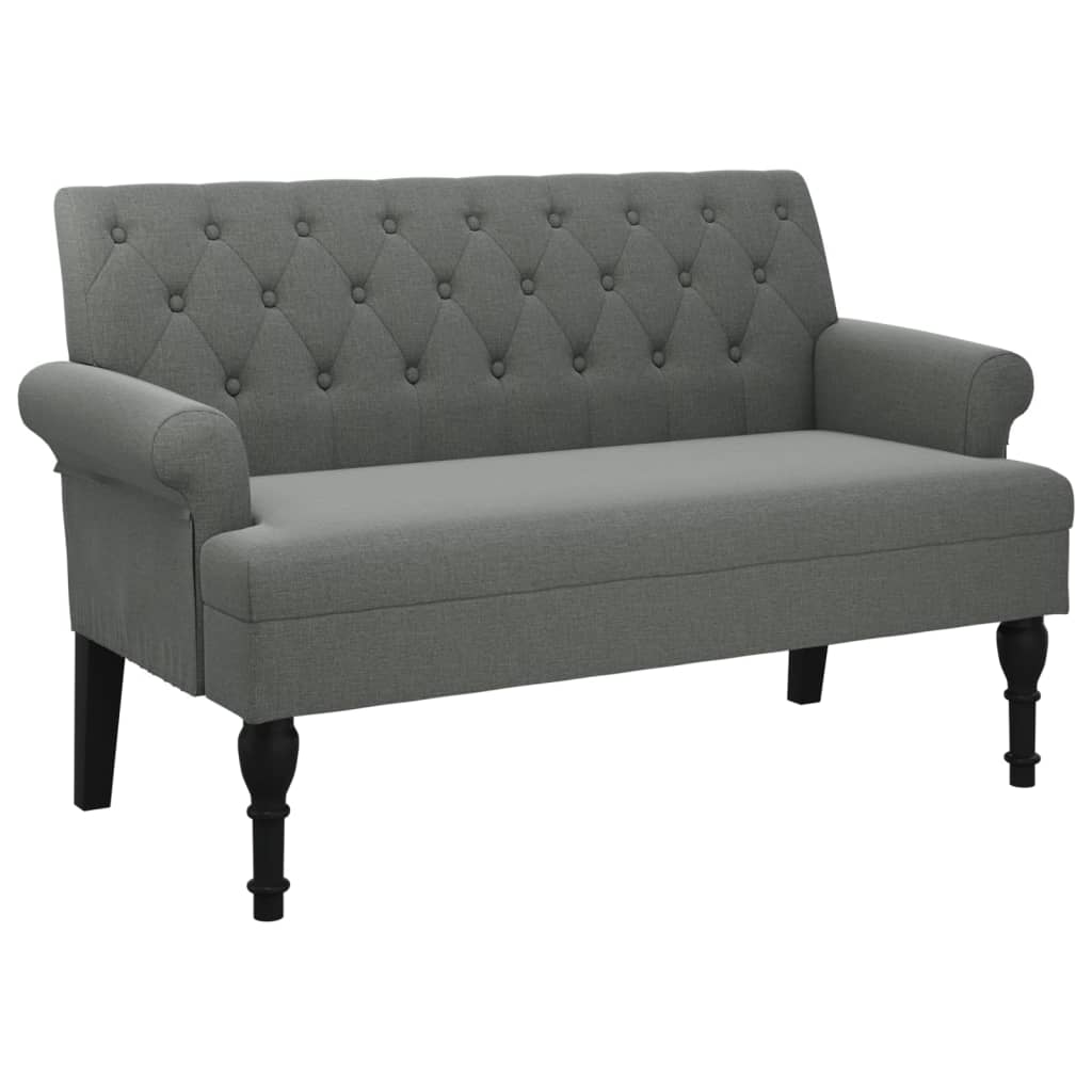 Bench with Backrest Dark Grey 120x62x75.5 cm Fabric