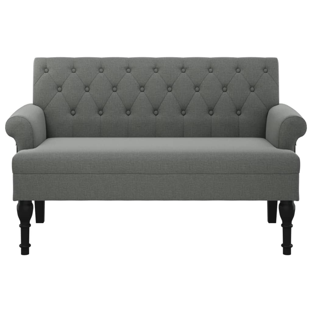 Bench with Backrest Dark Grey 120x62x75.5 cm Fabric