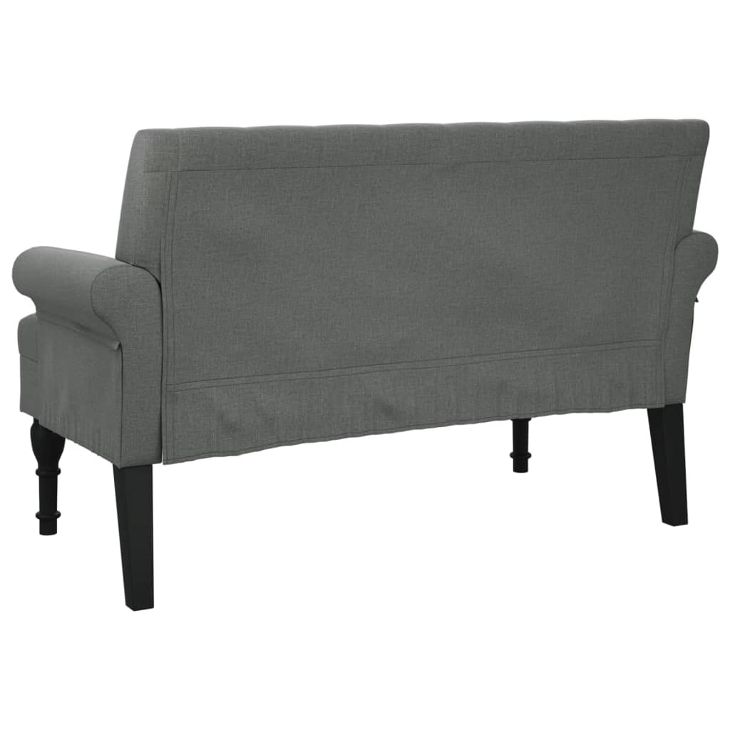 Bench with Backrest Dark Grey 120x62x75.5 cm Fabric