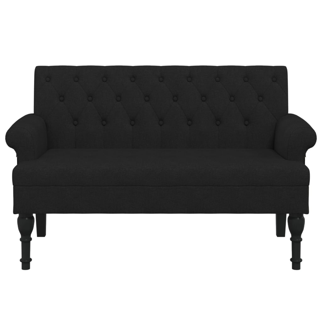 Bench with Backrest Black 120x62x75.5 cm Fabric