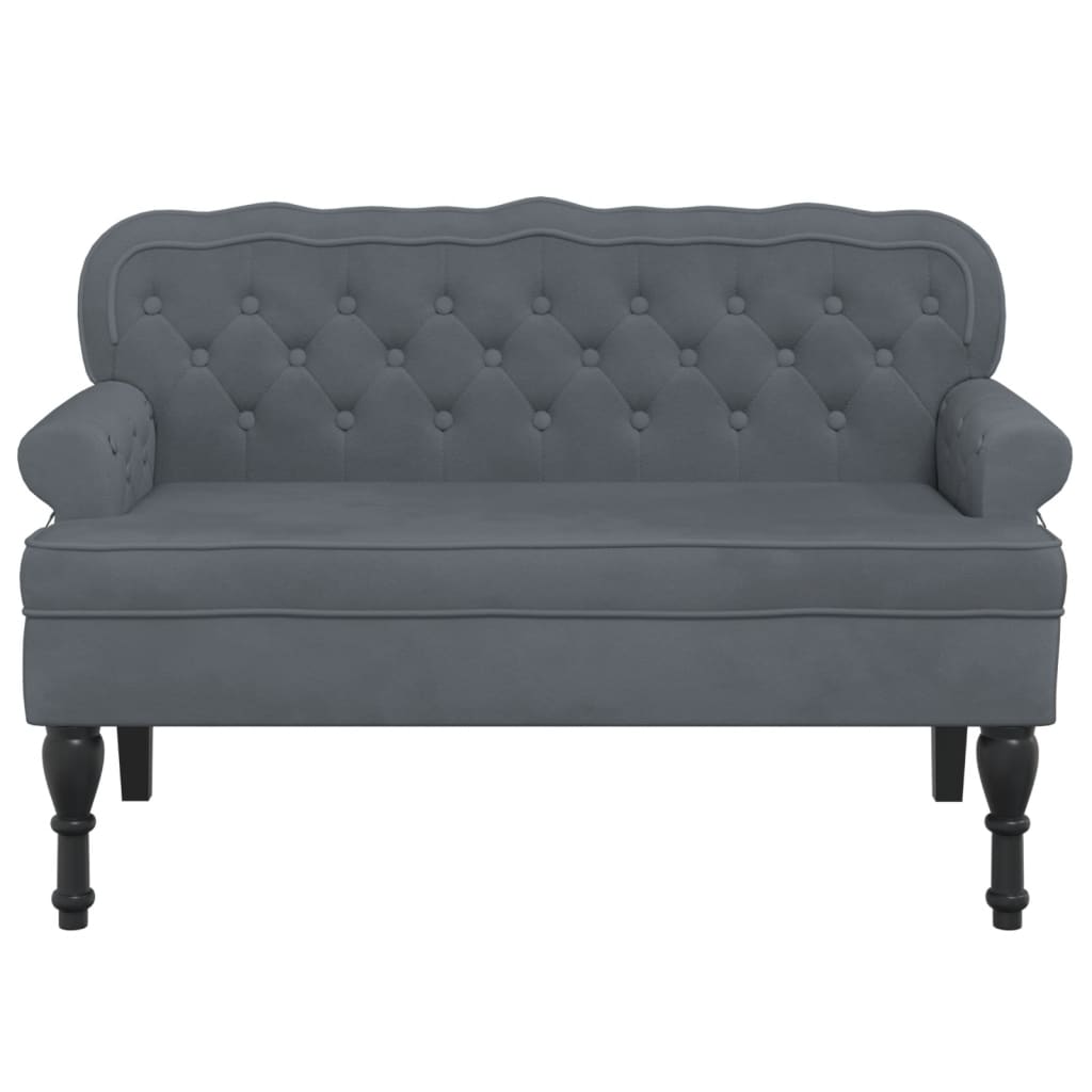 Bench with Backrest Dark Grey 119.5x64.5x75 cm Velvet