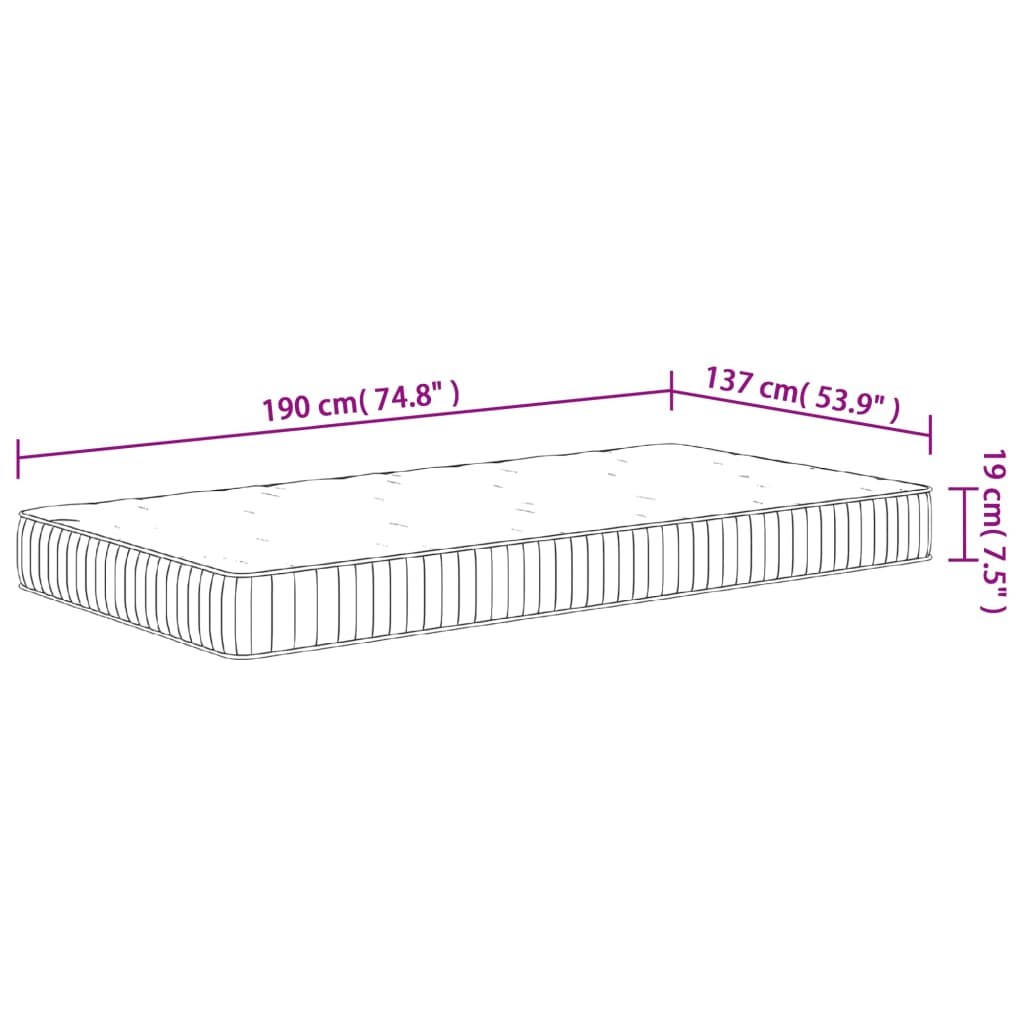 Pocket Spring Mattress Medium 137x190 cm