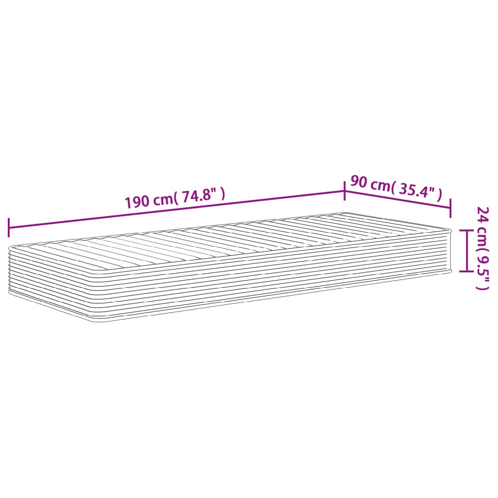 Foam Mattress Medium Soft 90x190 cm