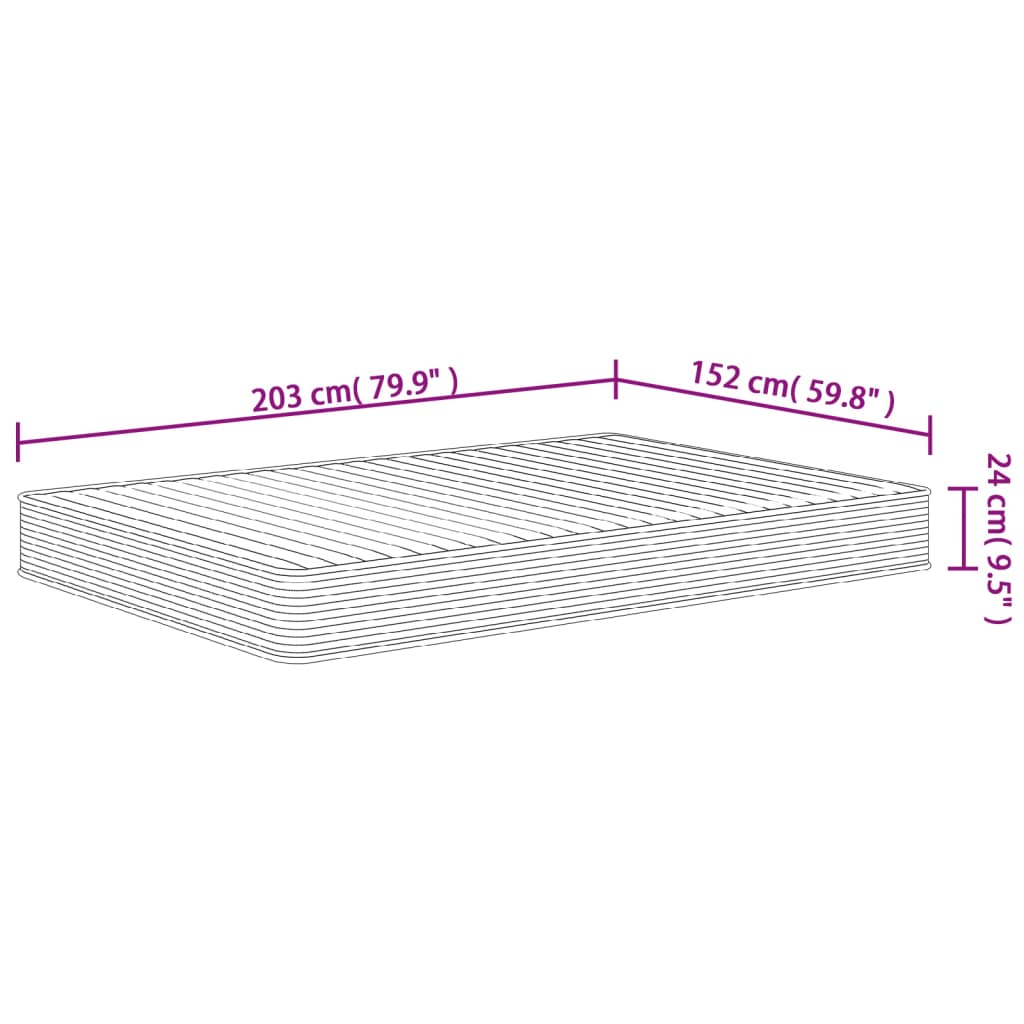 Foam Mattress Medium Soft 152x203 cm Queen Size