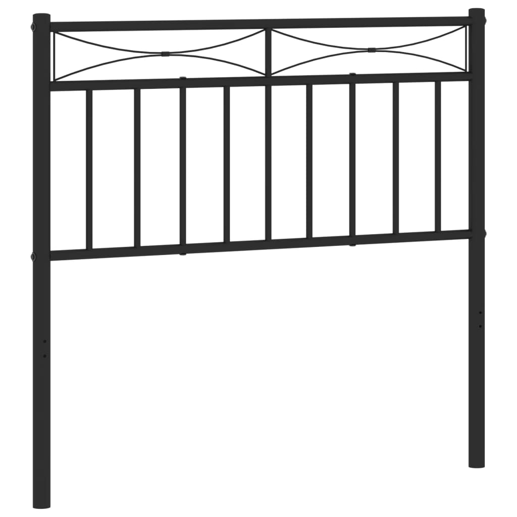 Metal Headboard Black 90 cm