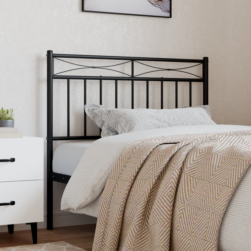 Metal Headboard Black 90 cm