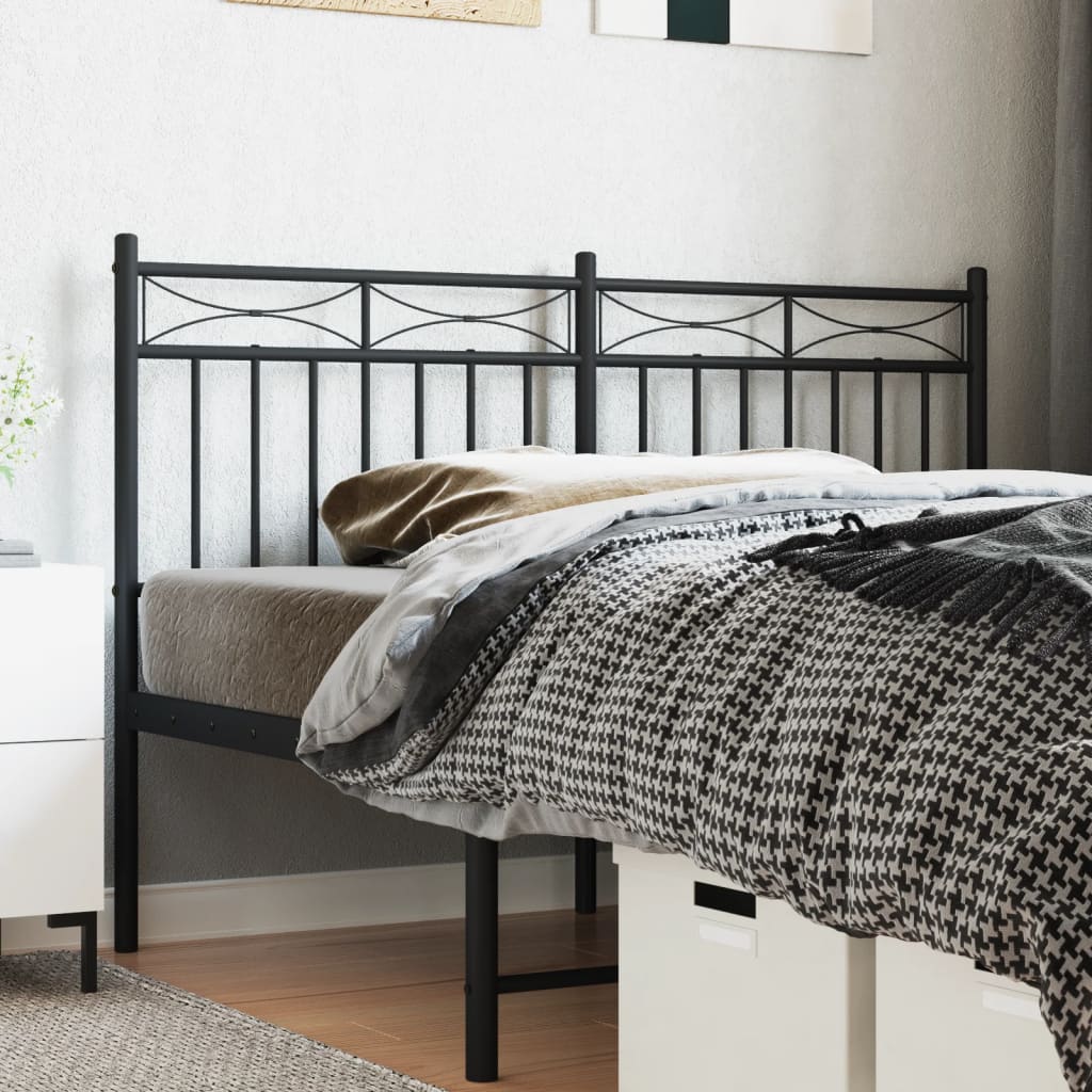 Metal Headboard Black 137 cm