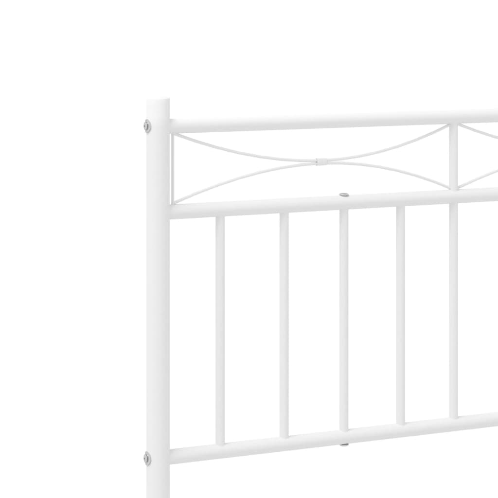 Metal Bed Frame with Headboard White 92x187 cm Single Size