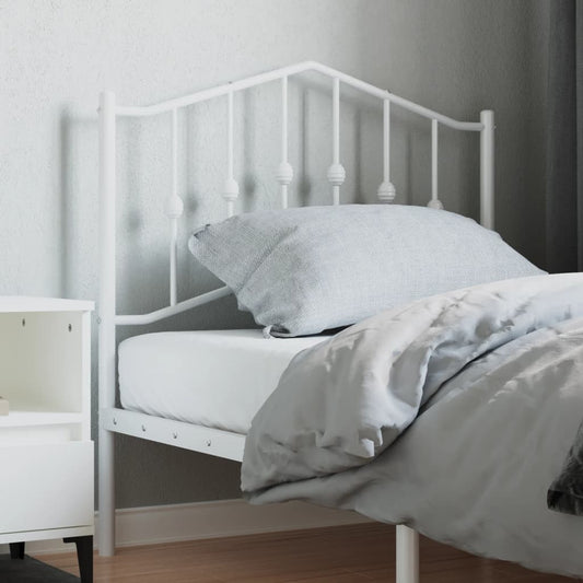 Metal Headboard White 90 cm