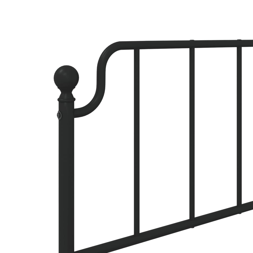 Metal Bed Frame with Headboard and Footboard Black 92x187 cm Single Size