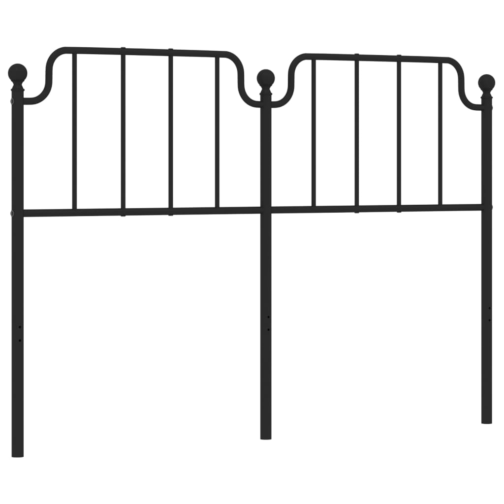 Metal Headboard Black 137 cm