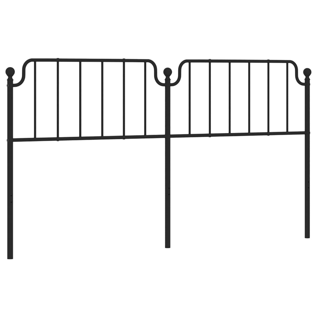 Metal Headboard Black 183 cm