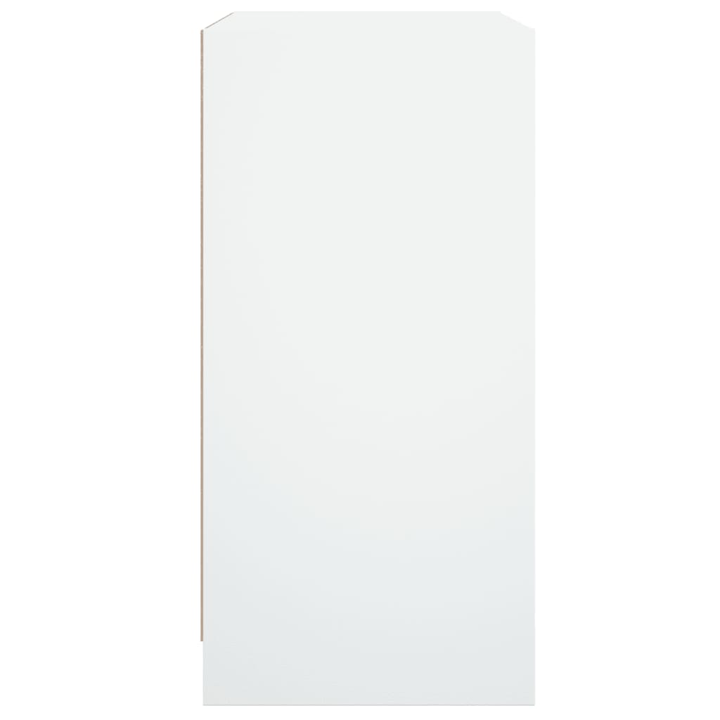 Side Cabinet with Glass Doors White 68x37x75.5 cm