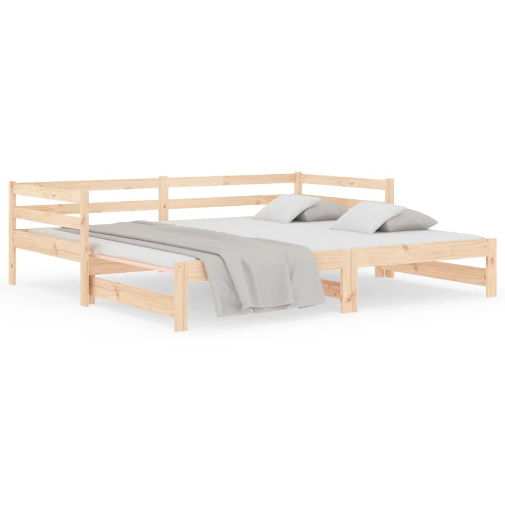 Day Bed with Trundle 90x190 cm Solid Wood Pine