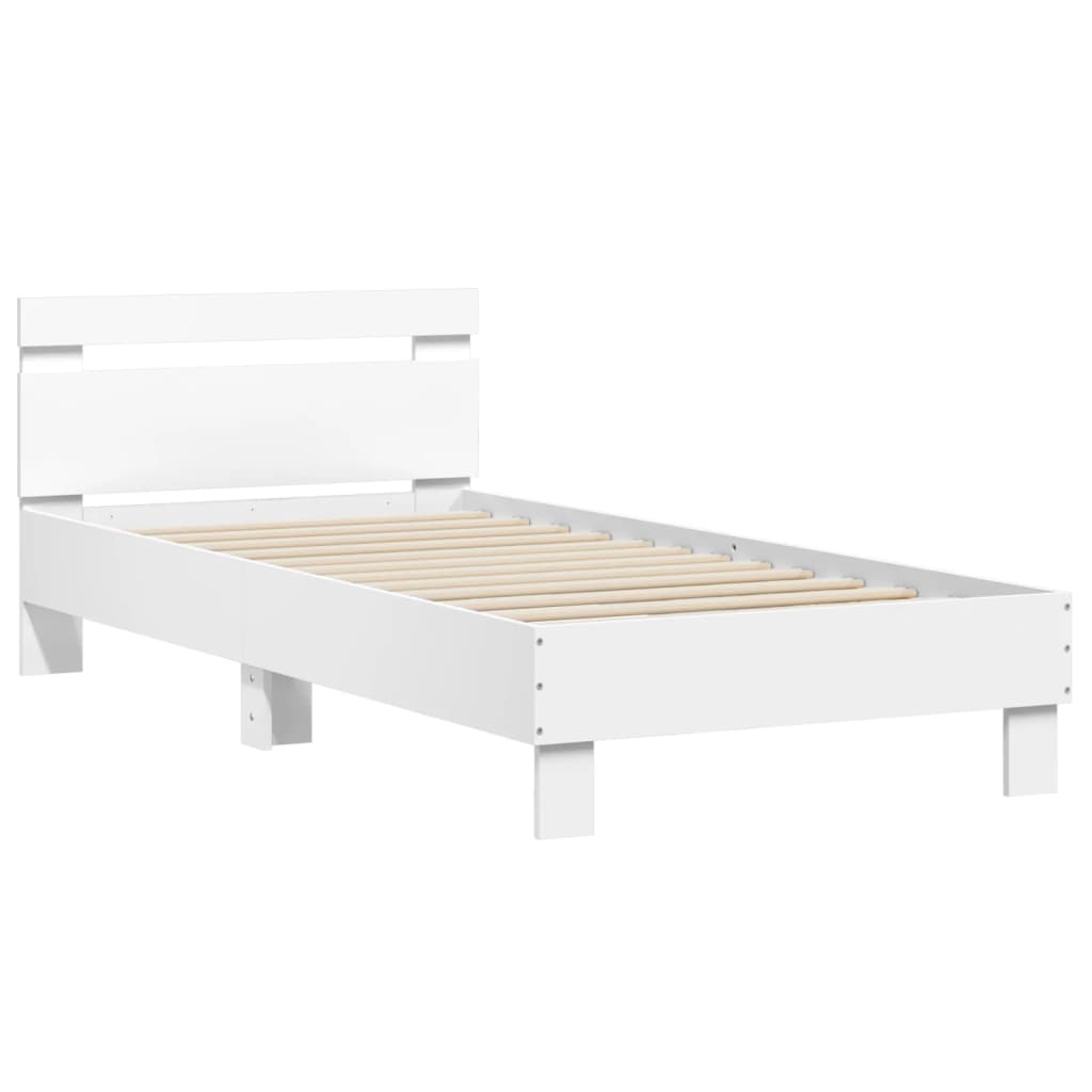 Bed Frame with Headboard White 90x190 cm Engineered wood