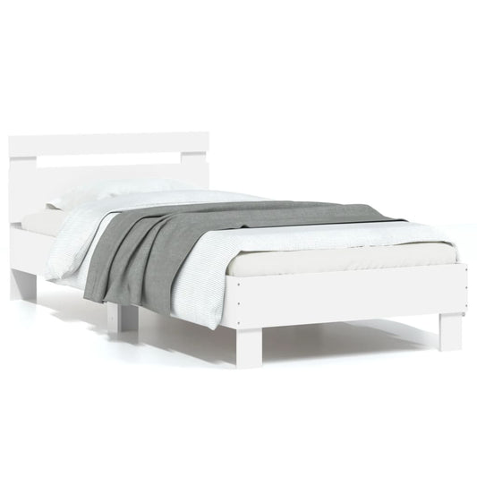 Bed Frame with Headboard White 90x190 cm Engineered wood