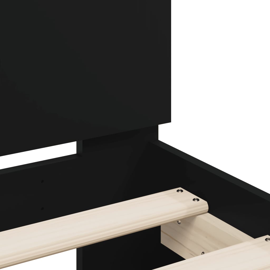 Bed Frame with Headboard Black 90x190 cm Engineered wood