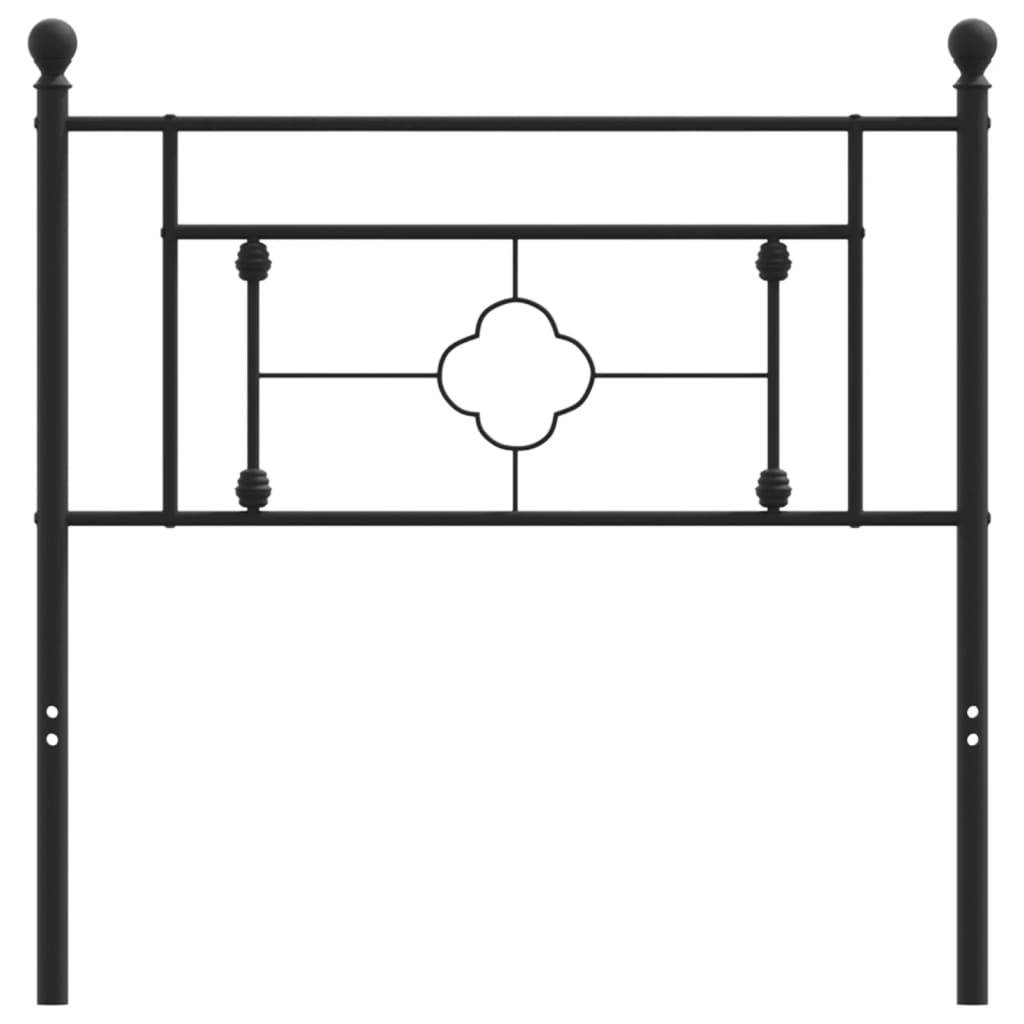 Metal Headboard Black 90 cm