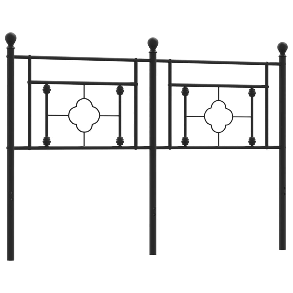 Metal Headboard Black 137 cm