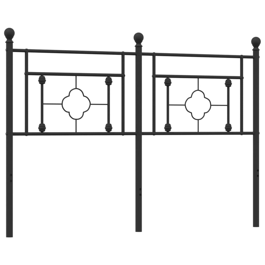 Metal Headboard Black 137 cm