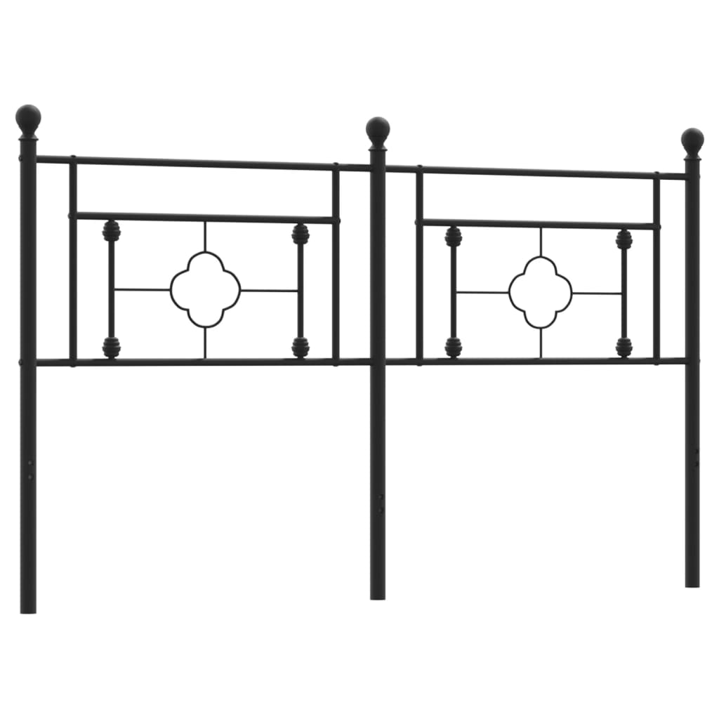 Metal Headboard Black 152 cm