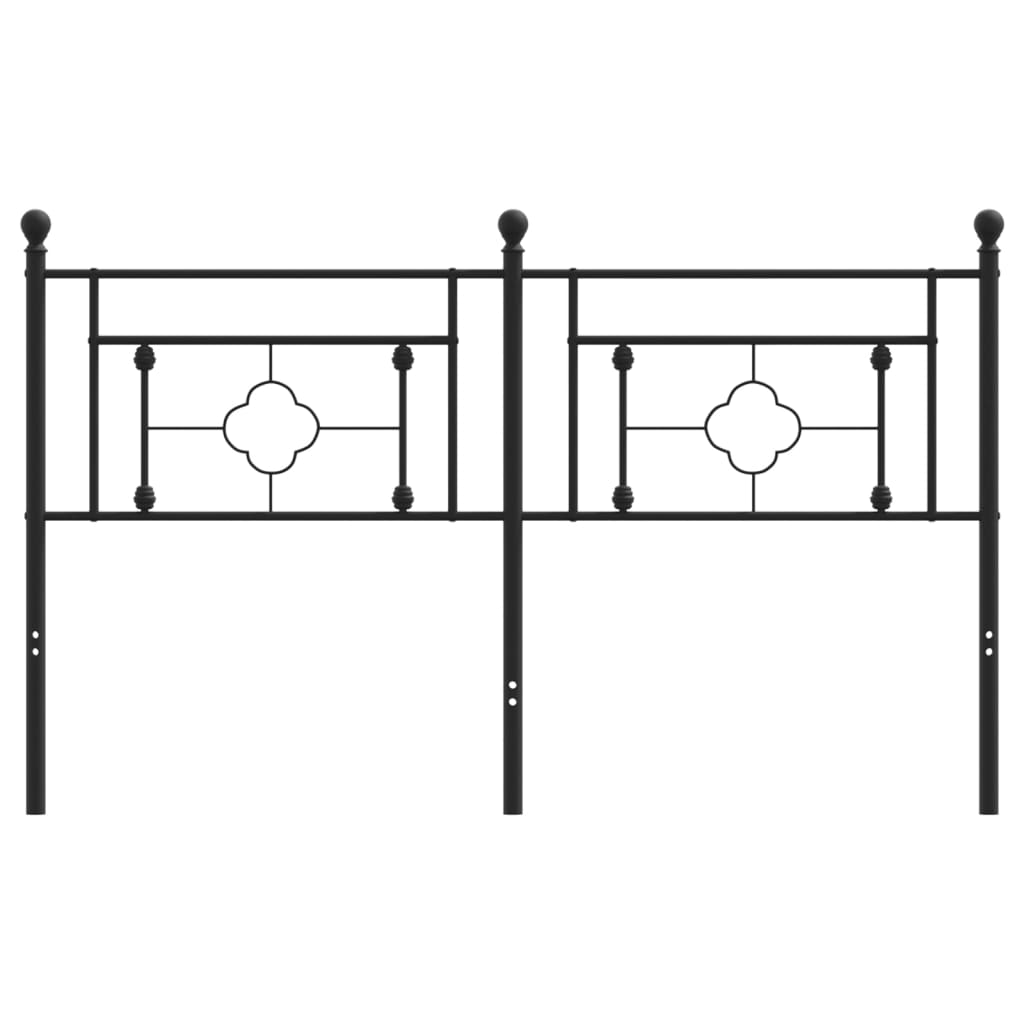 Metal Headboard Black 152 cm