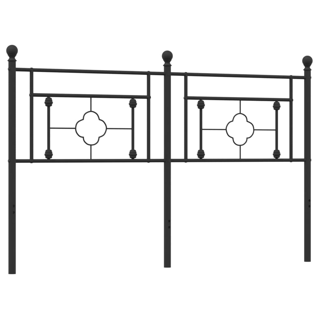 Metal Headboard Black 152 cm