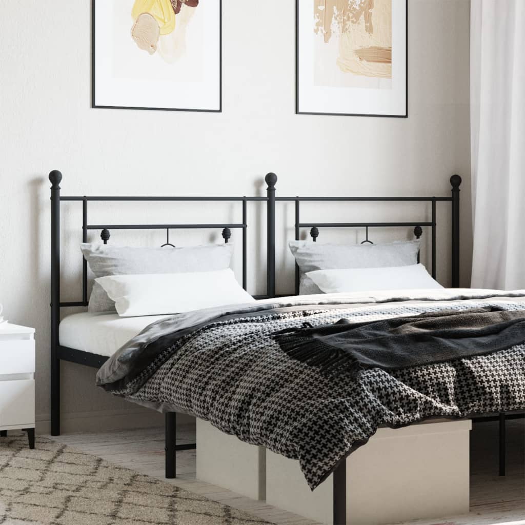 Metal Headboard Black 183 cm