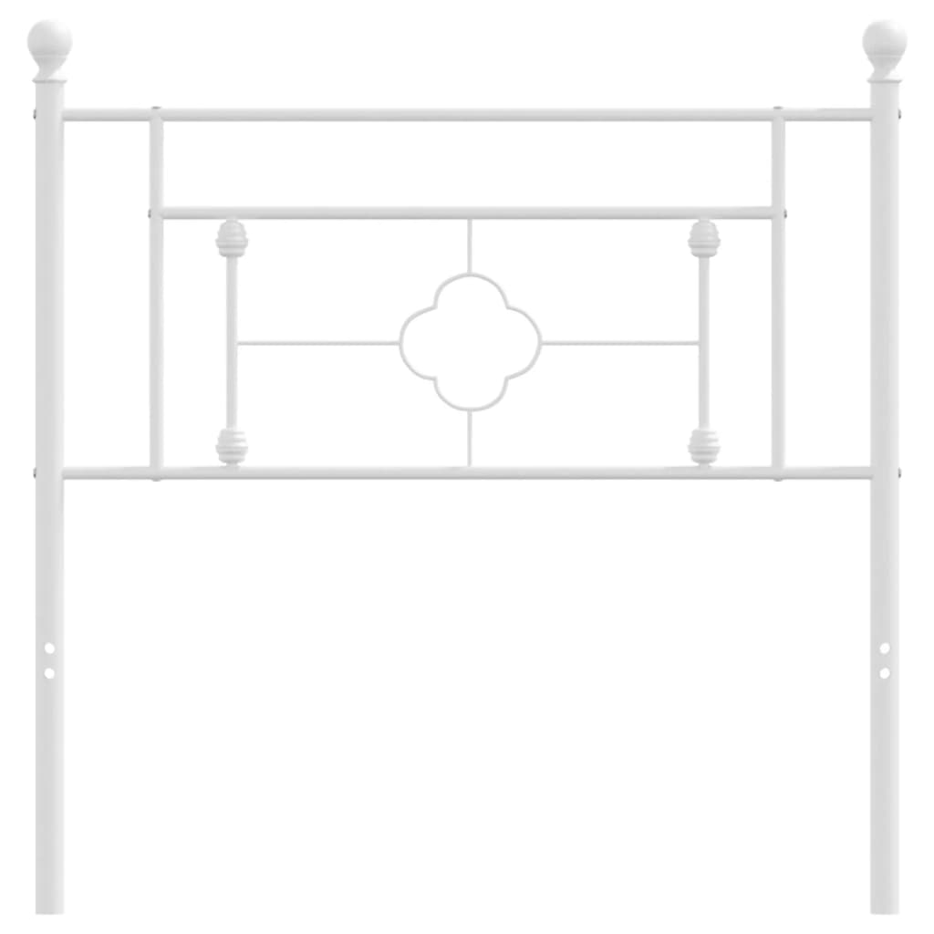 Metal Headboard White 90 cm