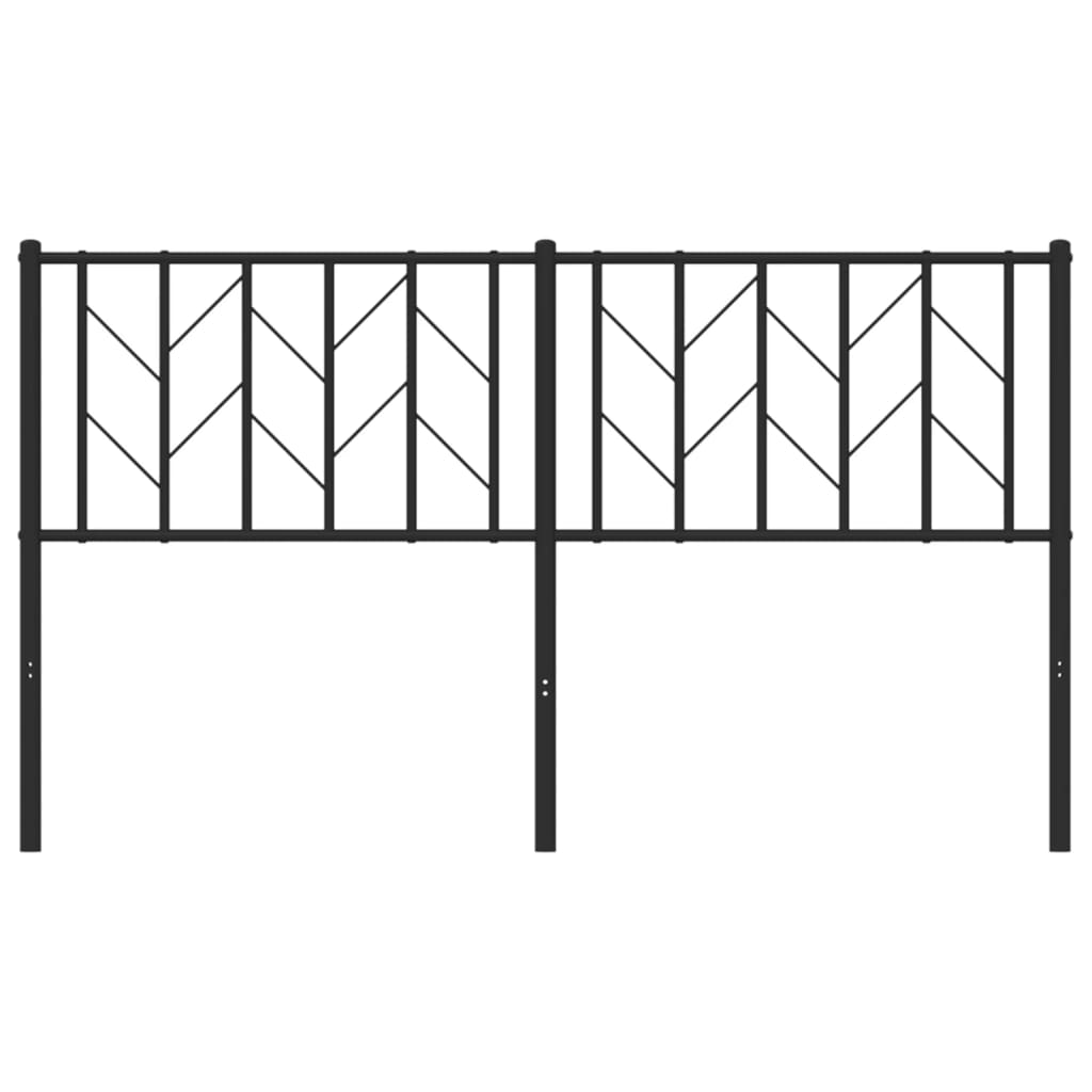 Metal Headboard Black 152 cm