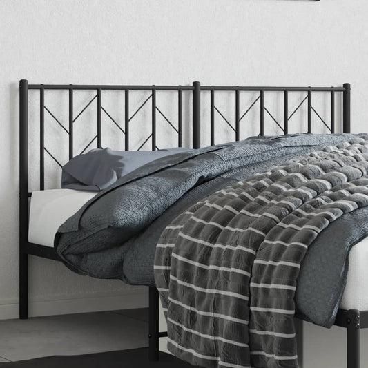 Metal Headboard Black 152 cm