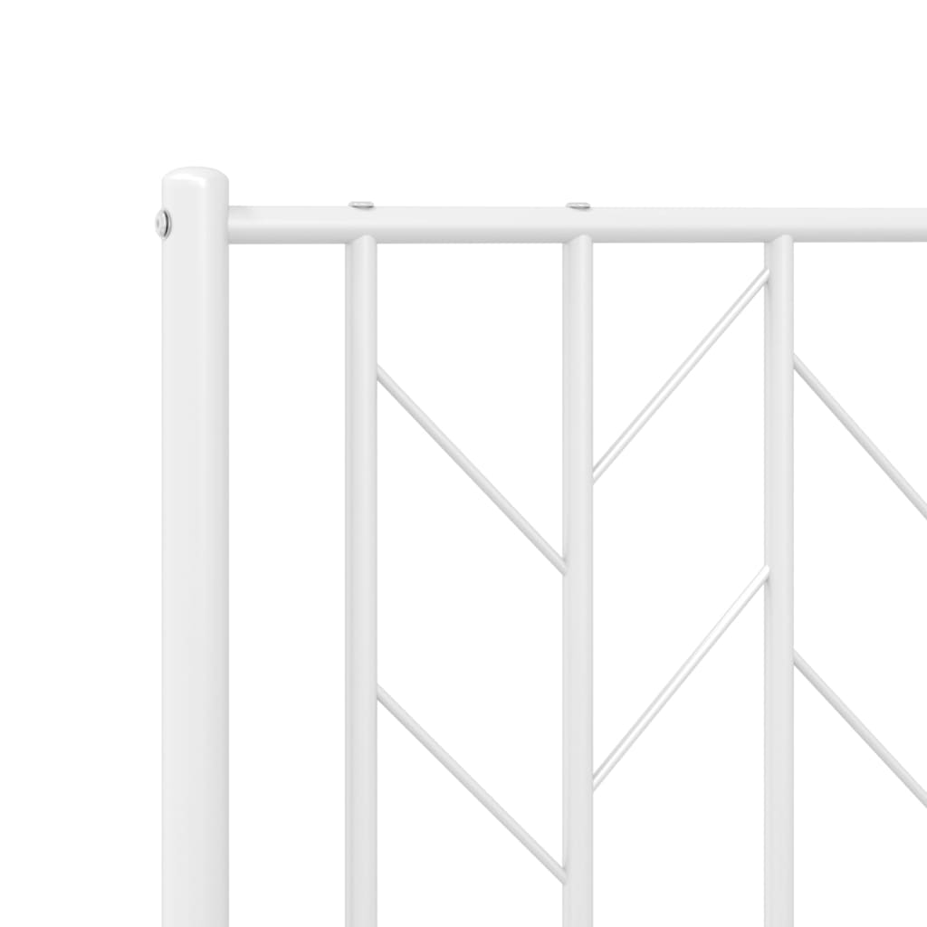 Metal Bed Frame with Headboard White 90x190 cm